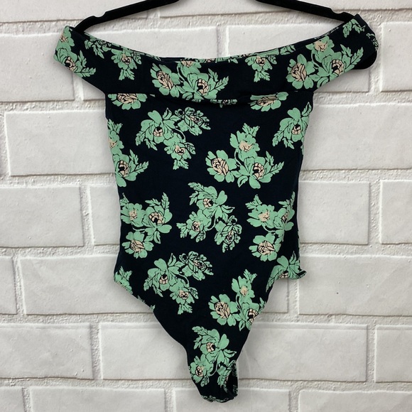 Free People Womens So Much OB799514 Bodysuit Floral Black Combo Black Size XS - Picture 4 of 8
